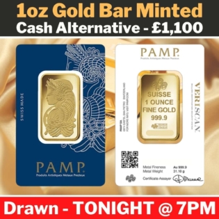 1oz Gold Bar or £1100 Cash Competition